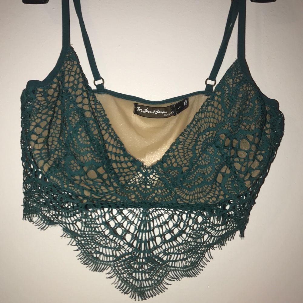 For love and lemons bat your lashes bra in jade